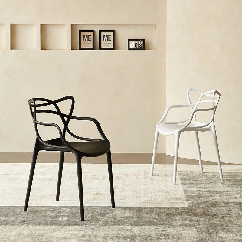 

Plastic Creative Makeup Stool Nordic Artist User Exterior Designer Milk Tea Dessert Shop Dining Chair Stackable Chairs