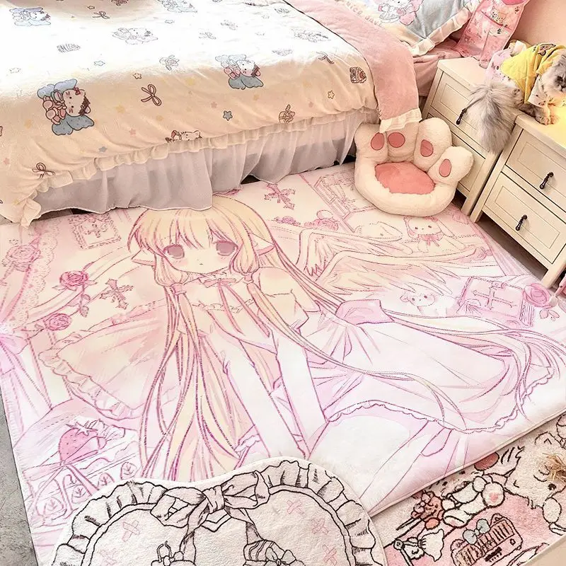 Angel Heart Small Muffin Sheepskin Carpet Soft Plush Living Room Bedroom Tea Table Floor Mat Customizable Hand Washable