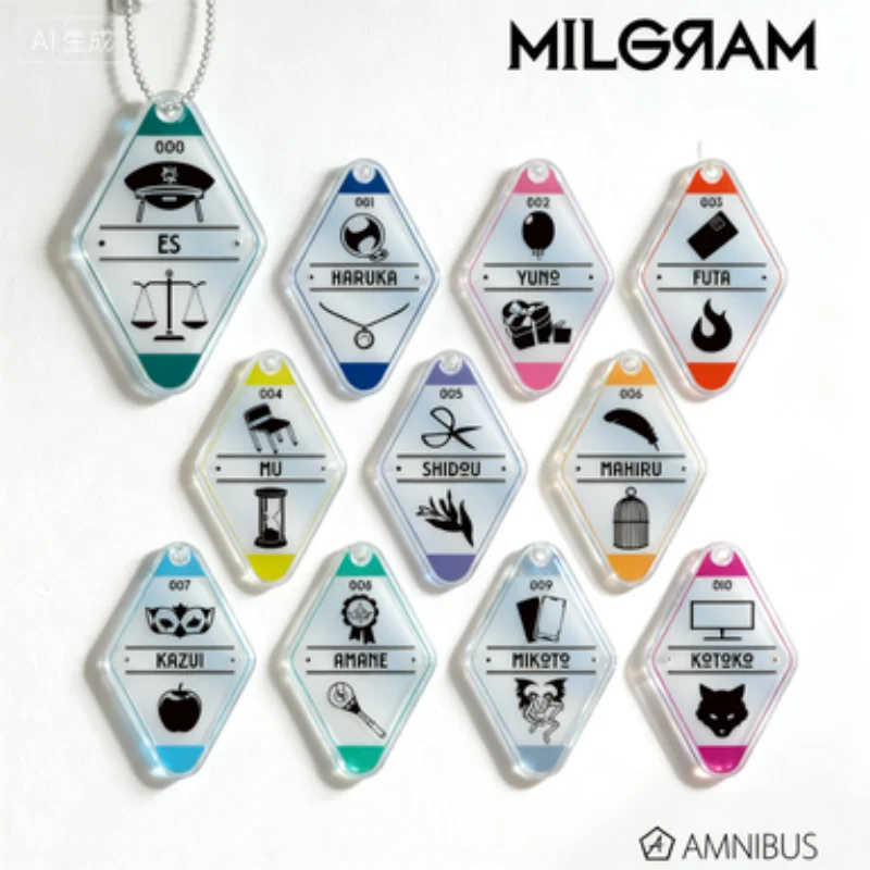 

Anime MILGRAM Holder Anime Characters Mikoto Ring Haruka Sakurai Futa Kajiyama Acrylic key chains Decorative items Fans gift