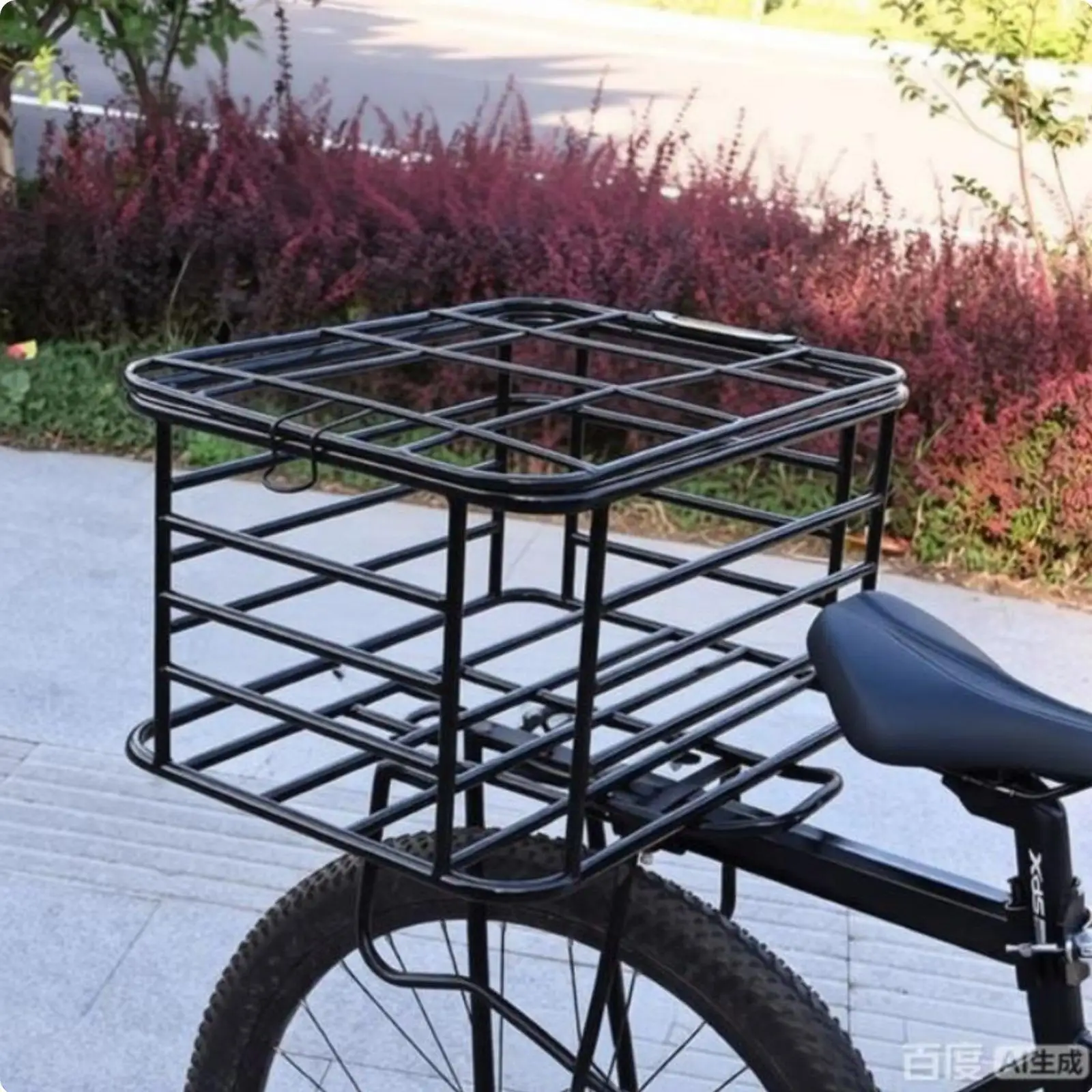 Multi Purpose Bicycle Basket Secure Buckle Lid Pet Carrier Rear Bike Storage for Mountain and Electric Bikes