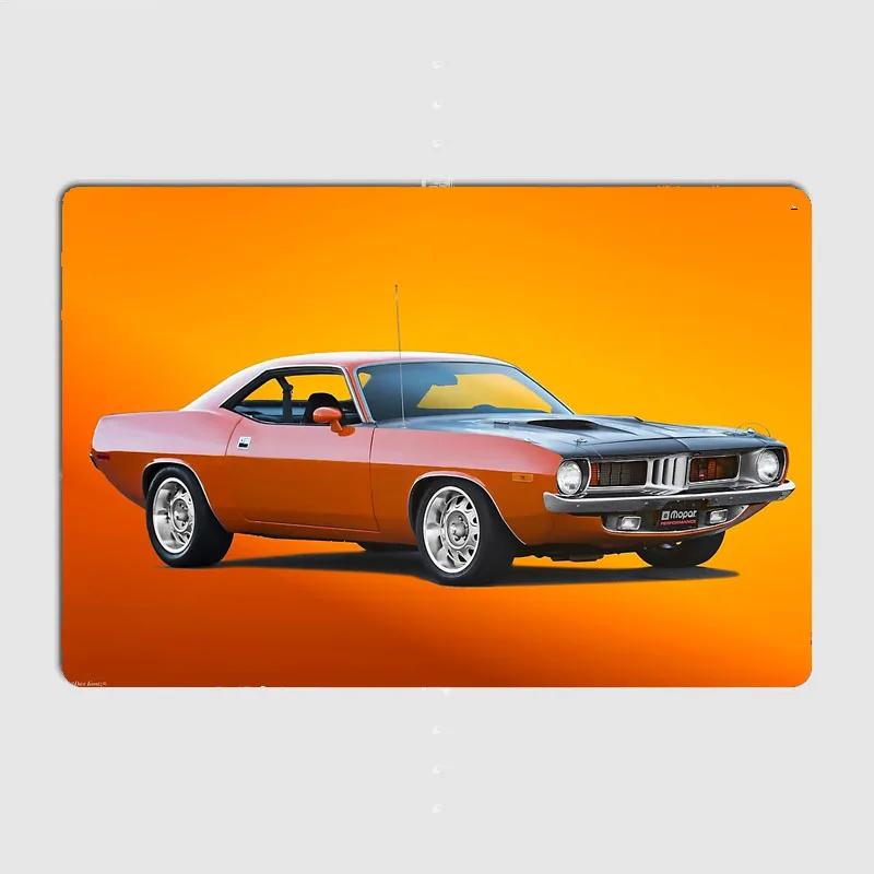 Plymouth Barracuda 380 Retro Classic Sports Car Metal Poster Sign Bar Garage Club Custom Wall Decor Tin Room Decor Home Decor