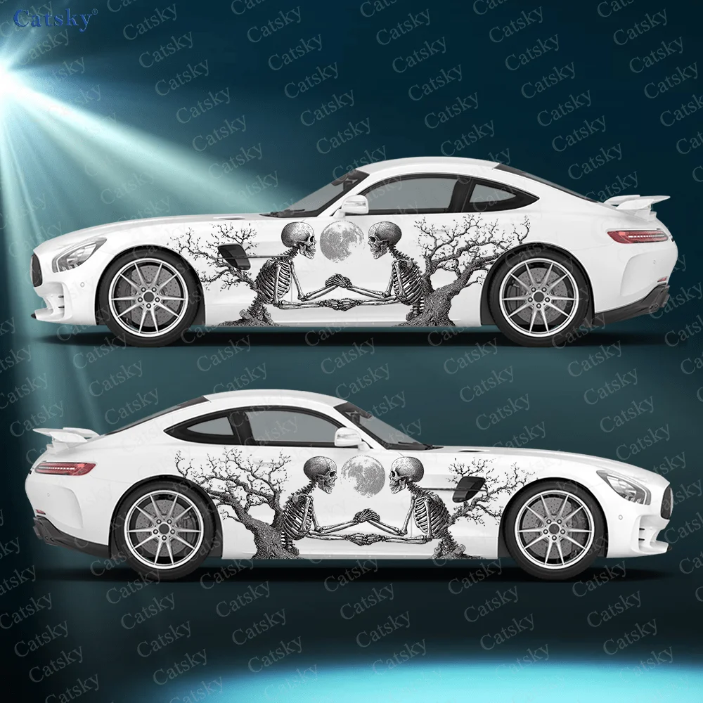 

Skeleton Branches Moon Car Side Sticker Decoration,PVC Waterproof Scratch Resistant Decal, Car Protection, Auto Accessories Gift