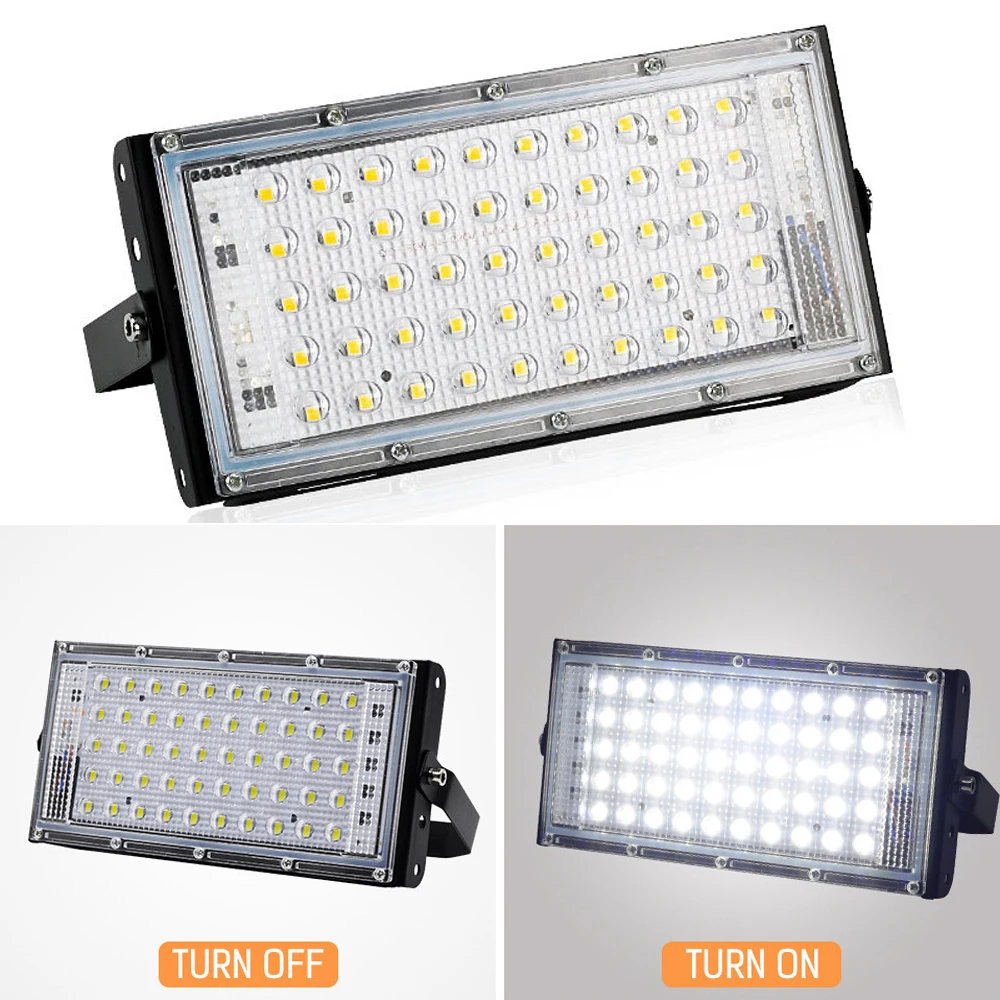 AC 220V LED Floodlight 50W Outdoor IP65 Waterproof LED Search Light 4000LM Super Bright Wide Angle Lamp for Garden Patio