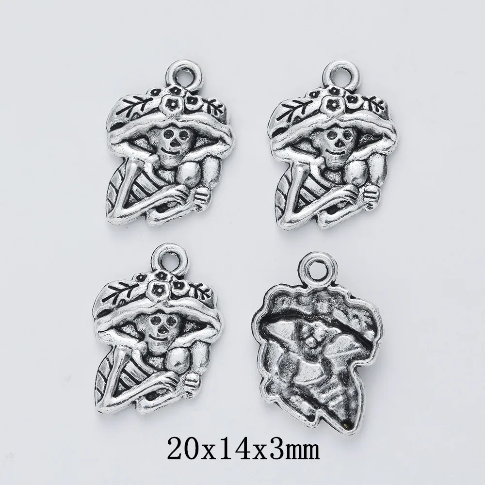 

50pieces (skull) vintage zinc alloy charm metal pendant DIY jewelry discovery making accessories2440