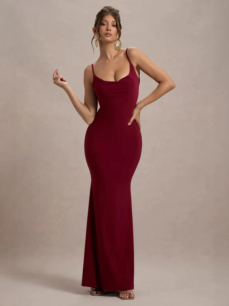 จั๊มสูทกระโปรงทรงหางปลา ดีไซน์เซ็กซี่ สายเดี่ยว โชว์หลัง ทรงเข้ารูป กระชับสะโพก สไตล์ Y2K แฟชั่นฤดูร้อนใหม่ล่าสุด