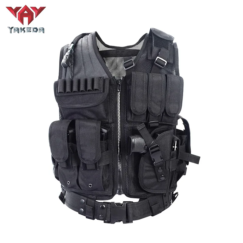 YAKEDA Outdoor Tactical Vest Multi-functional Breathable Training Vest Mesh Camouflage Vest Protective Equipment