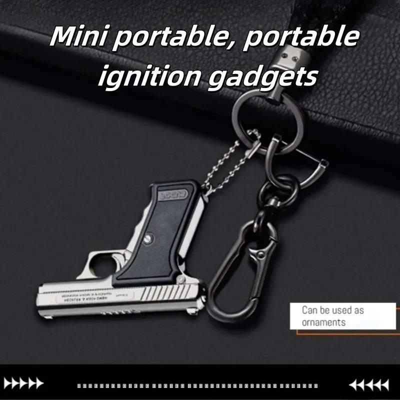 Mini Portable Keychain Lighter, Outdoor Windproof Jet Flame Inflatable Lighter Cigarette Accessories Men's Smoking Gift