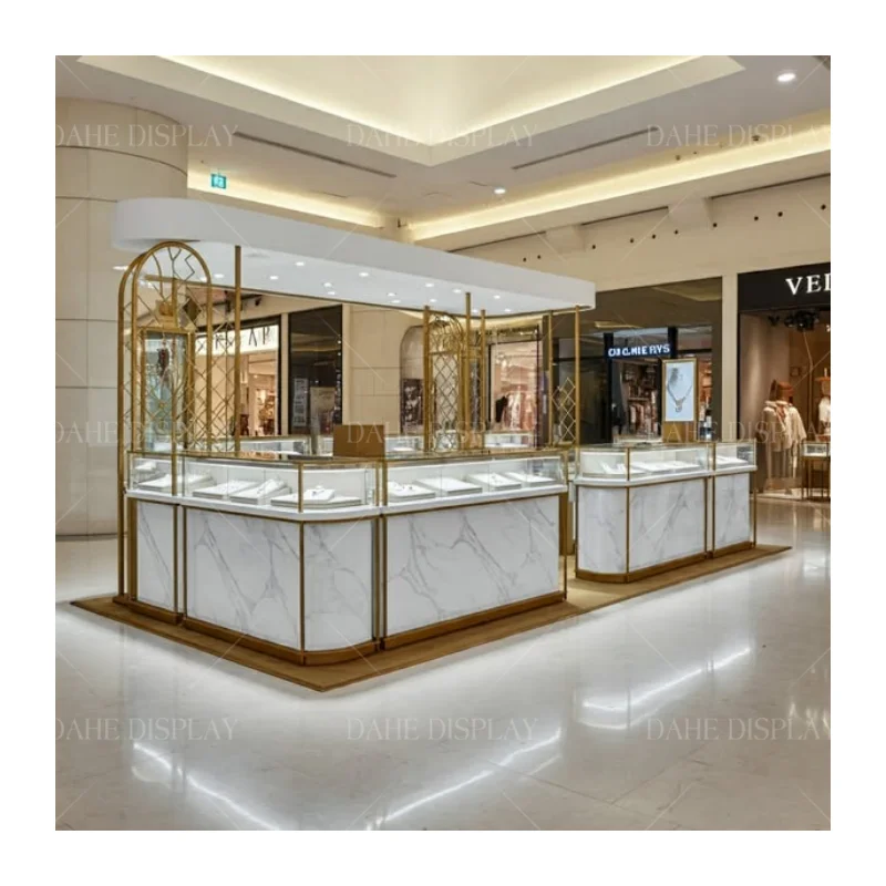 custom.Curved Fixture Counter Lockable Glass Vitrine Showcase Cabinet Design Interior Furniture Jewelry Accessory Mall Display S
