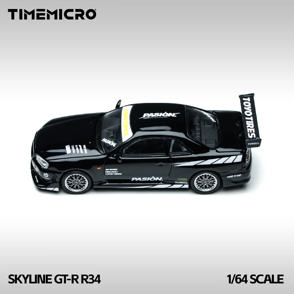 

TIME MICRO 1:64 GTR 34 Black Painting Simulation Alloy Car Model for Hobby&Display*Gift