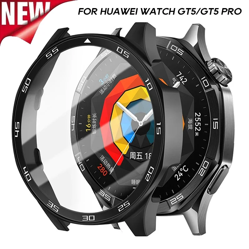 PC Case For HUAWEI Watch GT4 5 Full Coverage 46MM Protective Cover Bumper Shell Screen Protector For Huawei Watch GT5 Pro