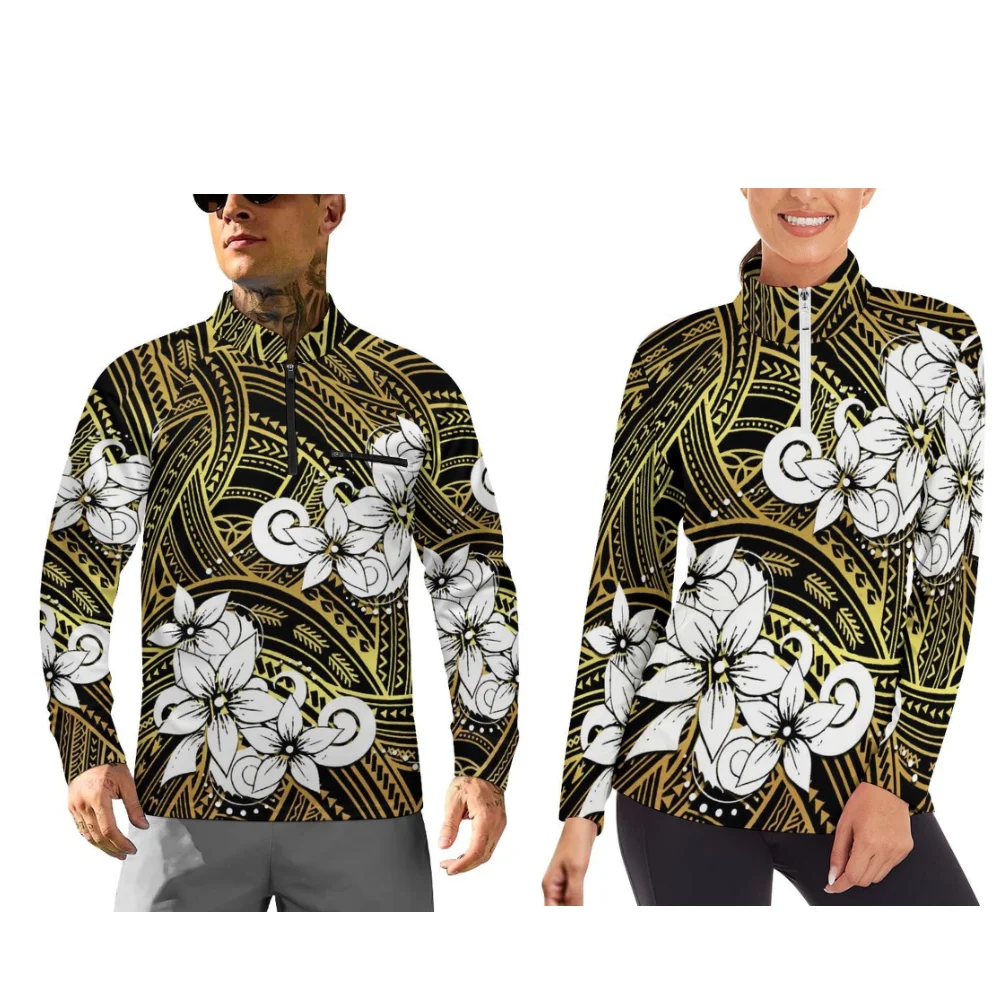 Customizable Polynesian 2025 New Design Long-Sleeved Sportswear For Couples Autumn And Winter Long-Sleeved Sportswear