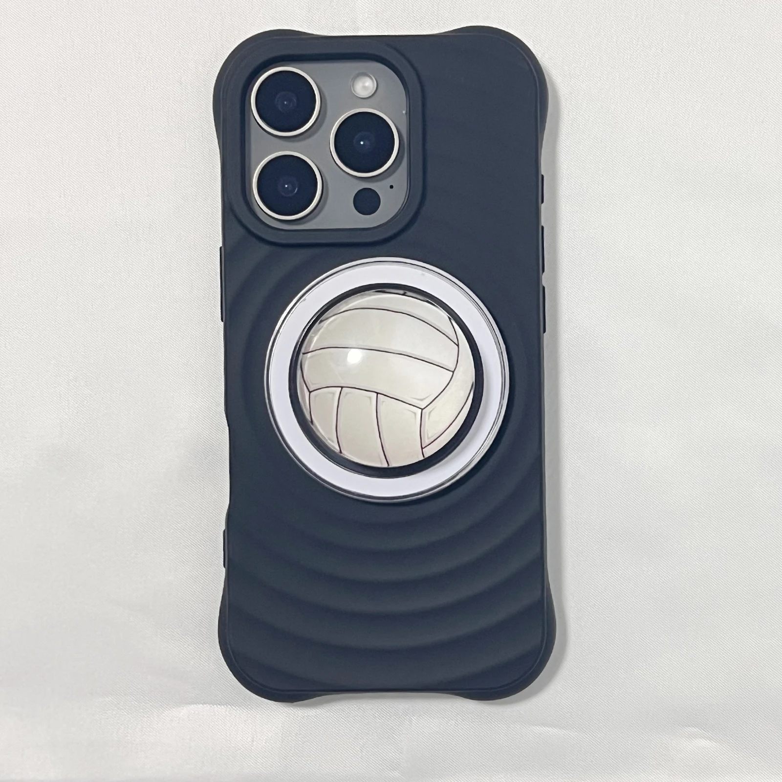 เคสโทรศัพท์มือถือแบบลูกบอลคริสตัล 3 มิติ สีขาว พร้อมที่วางโทรศัพท์แบบตั้งได้ รองรับแม่เหล็ก Magsafe สำหรับ iPhone Samsung Griptok