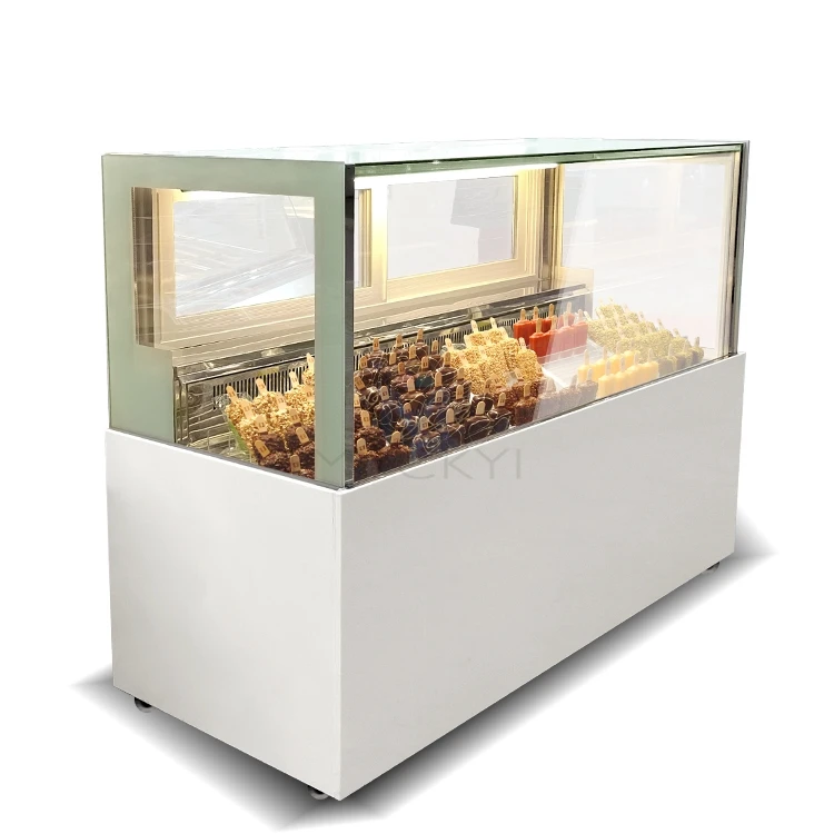 Mvckyi Glass Door Ice Cream Display Cabinet Commercial Gelato Display Refrigerated Popsicle Showcase Freezers For Sale