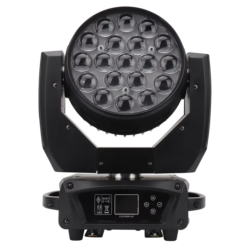 Zoom Wash LED Moving Head Light, 19x15W, Luz para Show de Palco, Disco, DJ, Festa, Clube, Bar