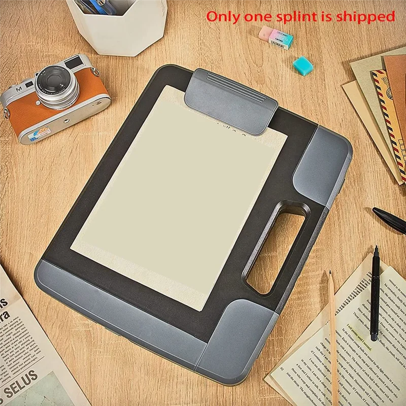 

EDT-Black Clipboard With Storage Plastic Clipboard Storage Case With Handle Storage Construction Binder 14.4X12.1X2.44Inch