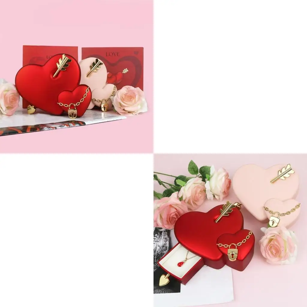 

Изысканный футляр для ювелирных изделий в форме сердца с мягкой подкладкой для хранения сережек и других сокровищ, подарок на