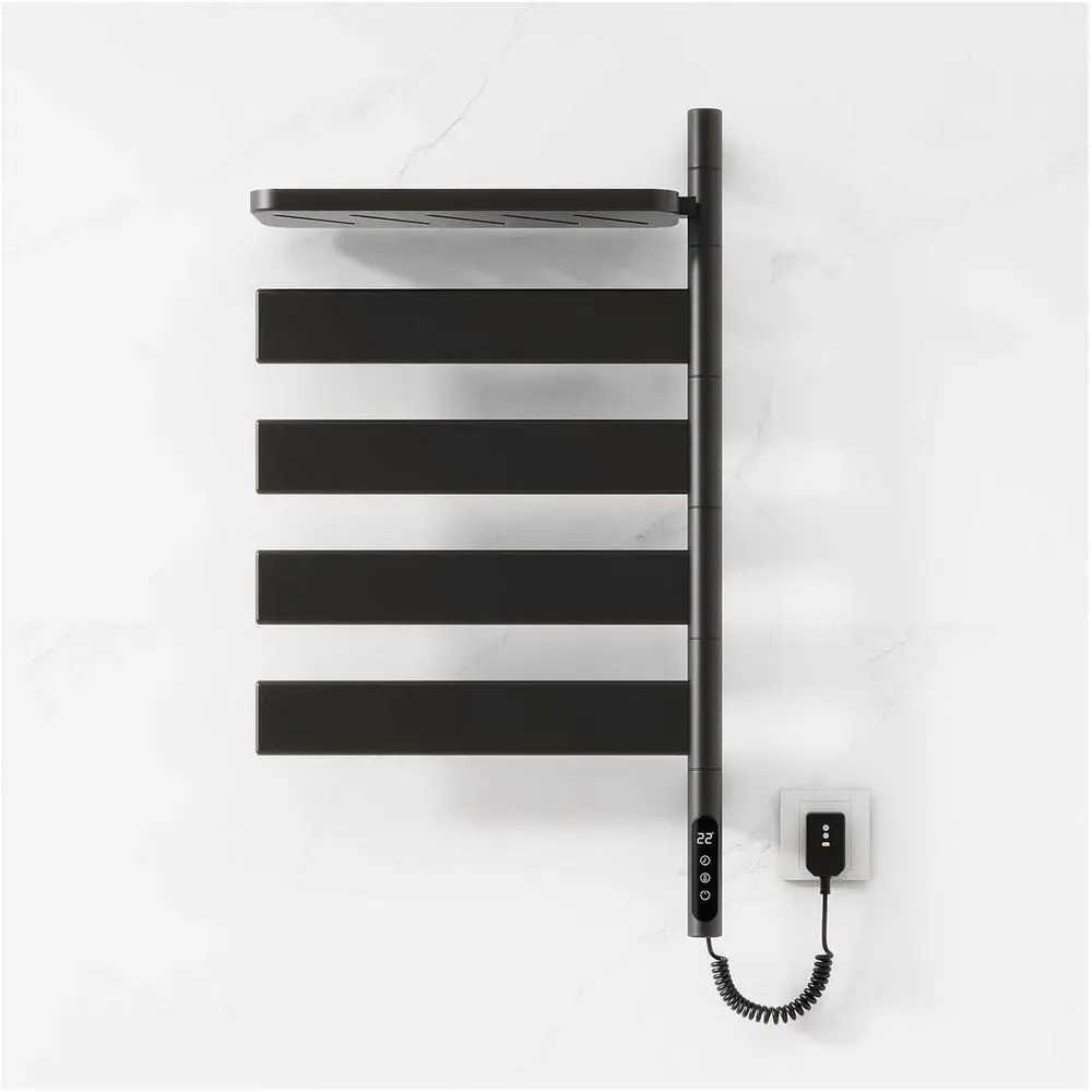 

Полотенцесушитель с подогревом 180 ° Вращающаяся вешалка для полотенец с таймером и интеллектуальным контролем температуры, электрическая вешалка для полотенец с жестким проводом/вилка