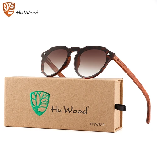 Hu Wood nuevas gafas de sol Vintage de lujo para mujer sin montura Uv400 gafas de sol clásicas para hombre gafas de sol para conducir para hombre GR8056