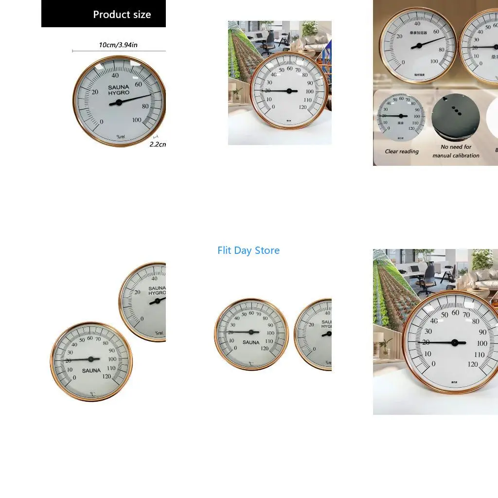 F92C Corrosion Resistant Thermometers Hygrometer For High Heat Environment Home Spa