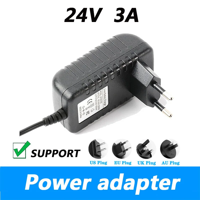 24V 3A Power Adapter 24V 3000MA Motor Water Pump Motor Power Lamp With DC Voltage Stabilizing Adapte DC4.0*1.7MM