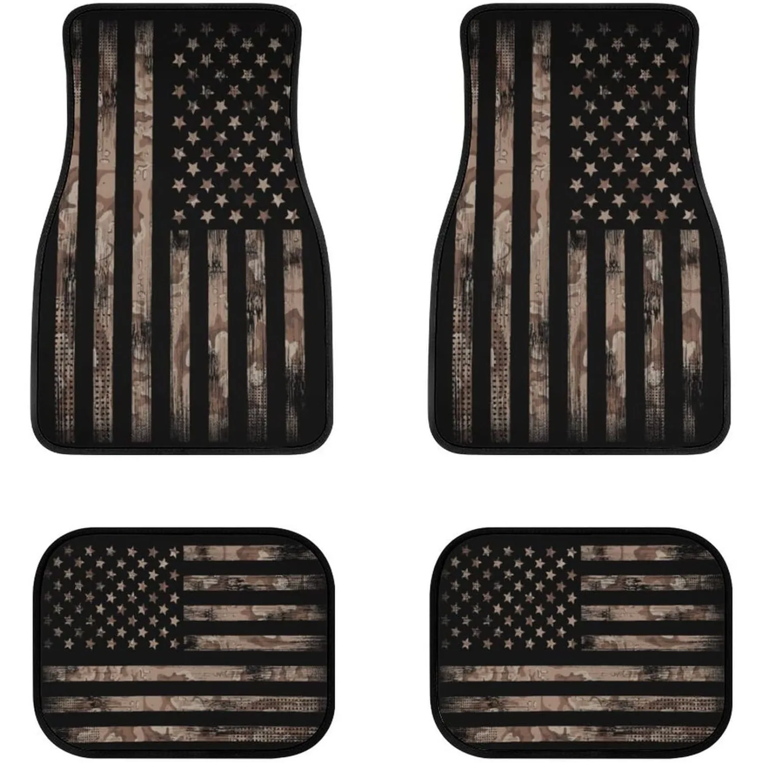 USA Flag Camouflage Front & Rear Car Floor Mats For Cars Auto Floor Mats 4pcs Full Set Car Carpet Floor Mats Universal Fit For S