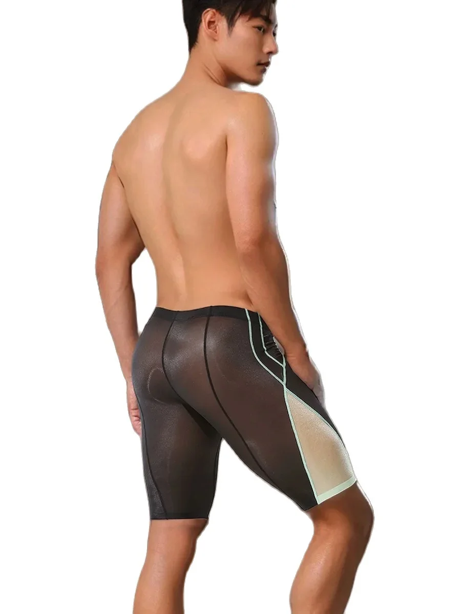 Unique Cool and Fashionable Sports Underwear for Men, Anti Wear Crotch Anti Wear Leg Lengthening, Summer Ice Silk running boxer