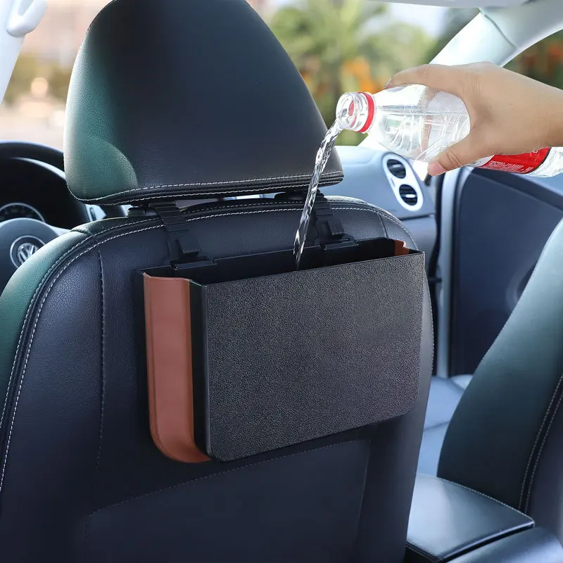 Car Trash Can Hanging Folding Portable Waterproof Multi-functional Garbage Bag with Clip Small Car Organizer Holder For Car