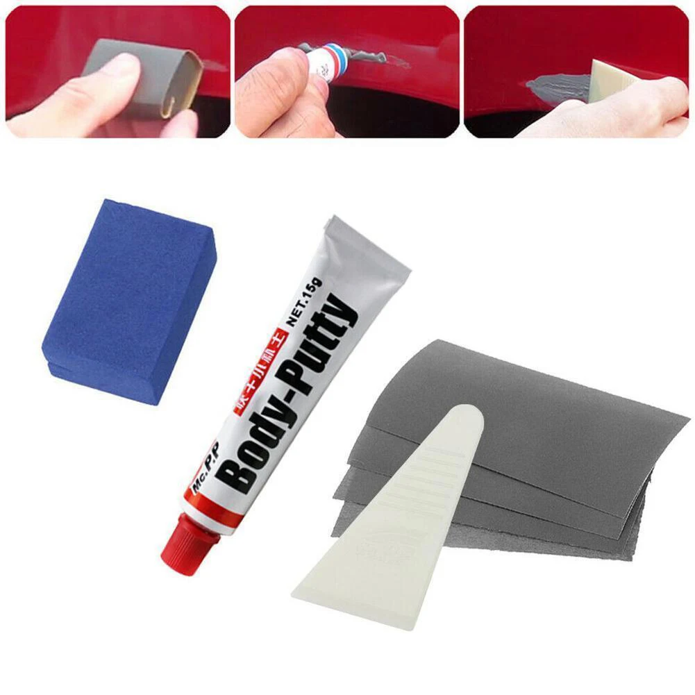 1SET Smooth Repair Tools Scratch Filler Auto Waxing Body Putty Assistant Scratch Filler Painting Car Accessories Sandpaper Pad