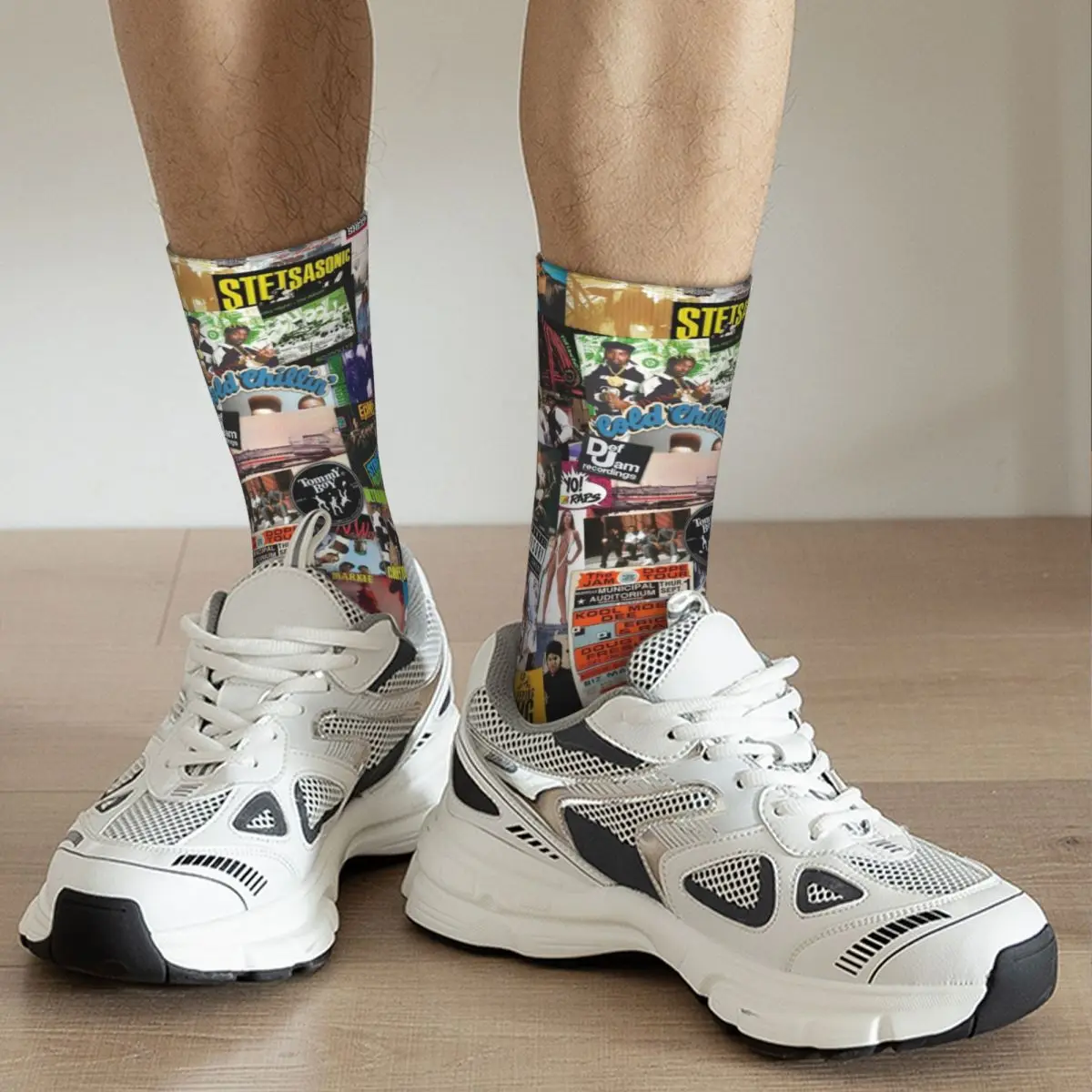 Old School Hip Hop Rapper Theme All Season Socks Accessories for Female Compression Dress Socks