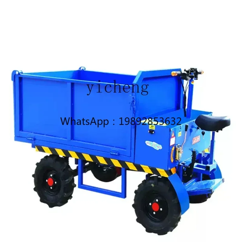 

X-24 electric four-wheel flatbed truck lifting and handling breeding tipping bucket push