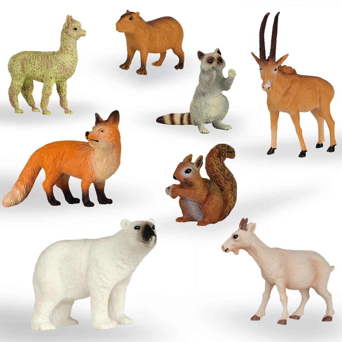 8 künstliche Tiermodelle |   Tiererkennungsspielzeug für Kinder |   Eltern-Kind-Interaktion |   Geburtstagsgeschenke für Kinder |   Heimunterricht Früherziehung Aufklärung |   Weihnachtsgeschenke für Halloween, Chanukka |   Eisbär Waschbär Antilope Eichhörnchen