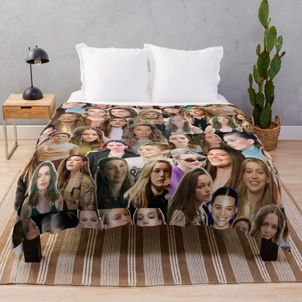 

Victoria Pedretti collage Throw Blanket Nap heavy to sleep Polar Cute Plaid Blankets