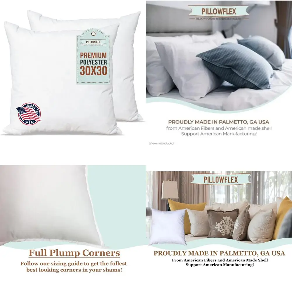 

Polyester Pillow Insert 30x30 - Premium Square Sham Support, Machine Washable, Soft Decorative Pillow Form