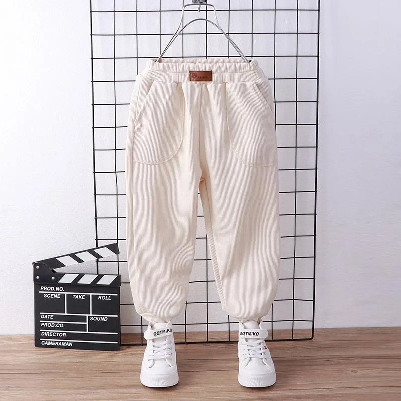 Children Pants Boys Girls Solid-colored Sweatpants Trousers  Sports Pant 3-14 Years Old Spring Autumn Track Pant For Boys