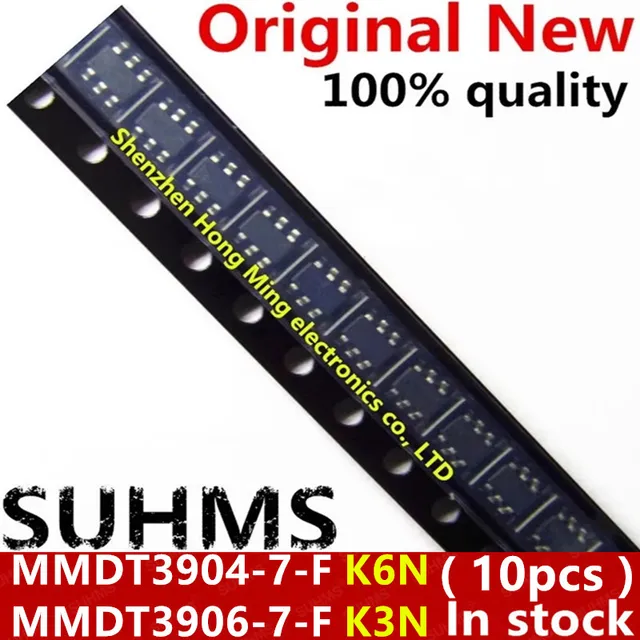 (10 sztuk) 100% nowy chipset MMDT3904 MMDT3904-7-F K6N MMDT3906 MMDT3906-7-F K3N SOT-363