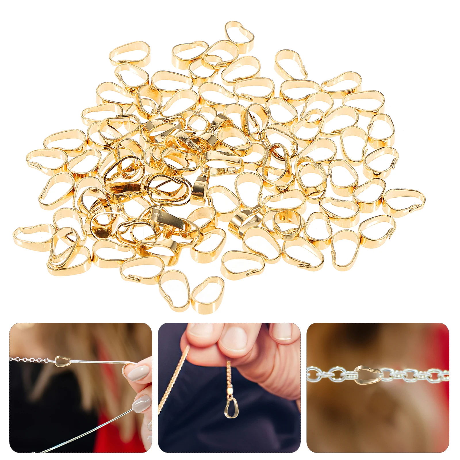 

100 Pcs Necklace Pendant Clasp Link Buckle Necklaces for DIY Pendants Making Supplies Jewelry Supply Clasps