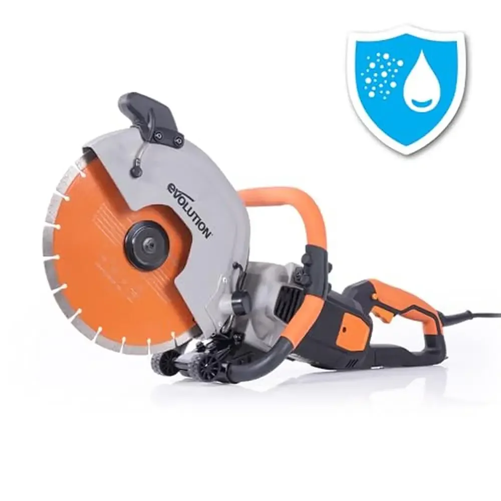 Electric Concrete Saw 12 Inch Diamond Blade Water Fed Dust Suppression Angle Grinder Cut Off Masonry No Gas 4.5