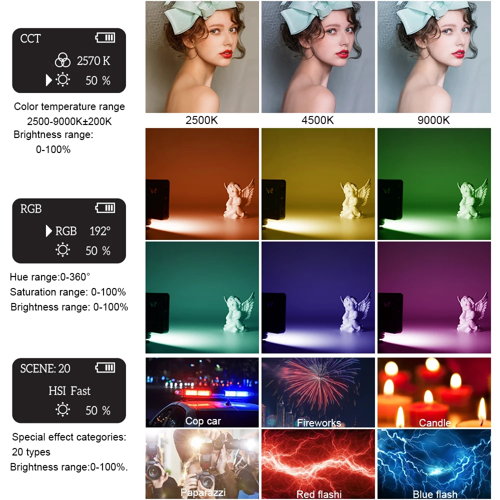 BOSHENG W140RGB Invullicht Mobiele telefoon Live schoonheid Gezicht spelen Vierkant zaklicht Full Color Led Ambient Photography Light