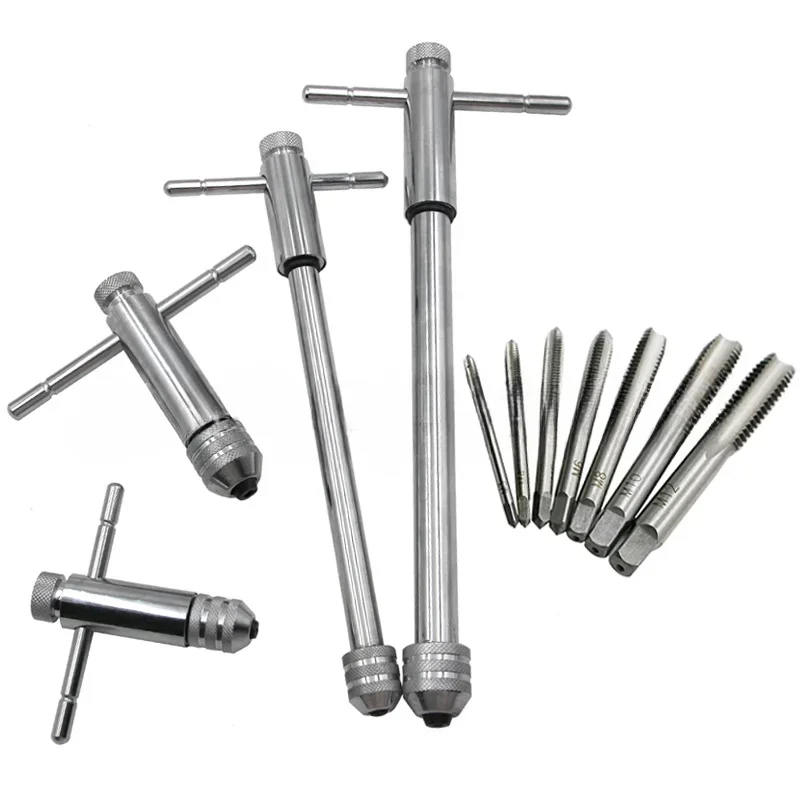 M3-M8 Adjustable Ratchet Hand Tap Wrench M5-M12 Extended Tapping Forward and Reverse Tapping Tool Accessories