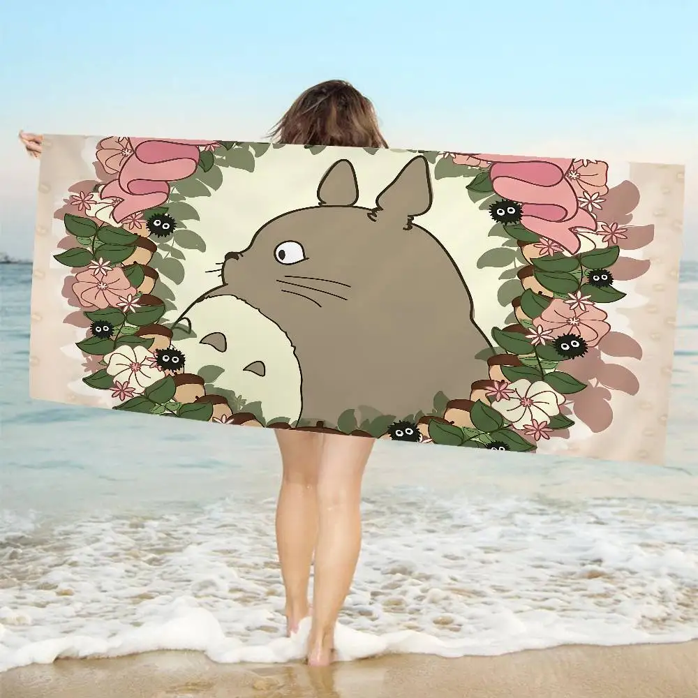Cute Totoro Anime Beach Swimming Towel Soft Absorbent Washcloth Children's Gifts For Kids Travel Camping Gym