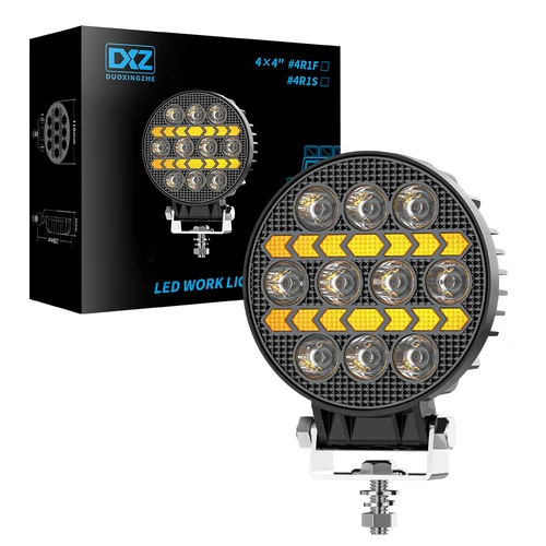 Luces de circulación diurna DRL redondas de caballero negro de 4 pulgadas luces de trabajo LED modificadas focos para vehículos todoterreno ATV SUV 4X4 faros Flash