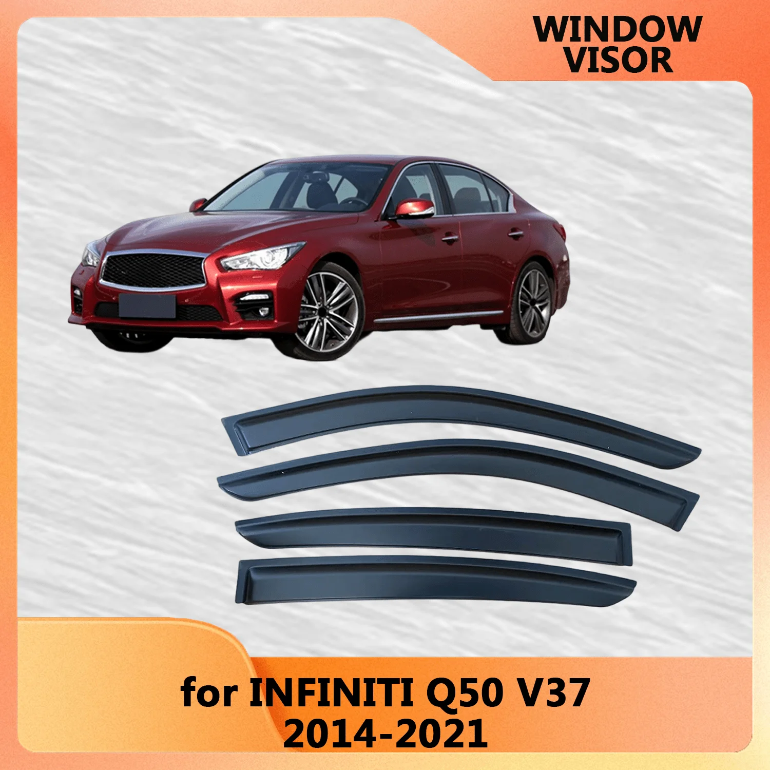 

Оконный козырек от дождя для INFINITI Q50 V37 2014 2015 2016 2017 2018 2019 2020 2021, ветрозащитные дефлекторы, дверной козырек, вентиляционные шторы