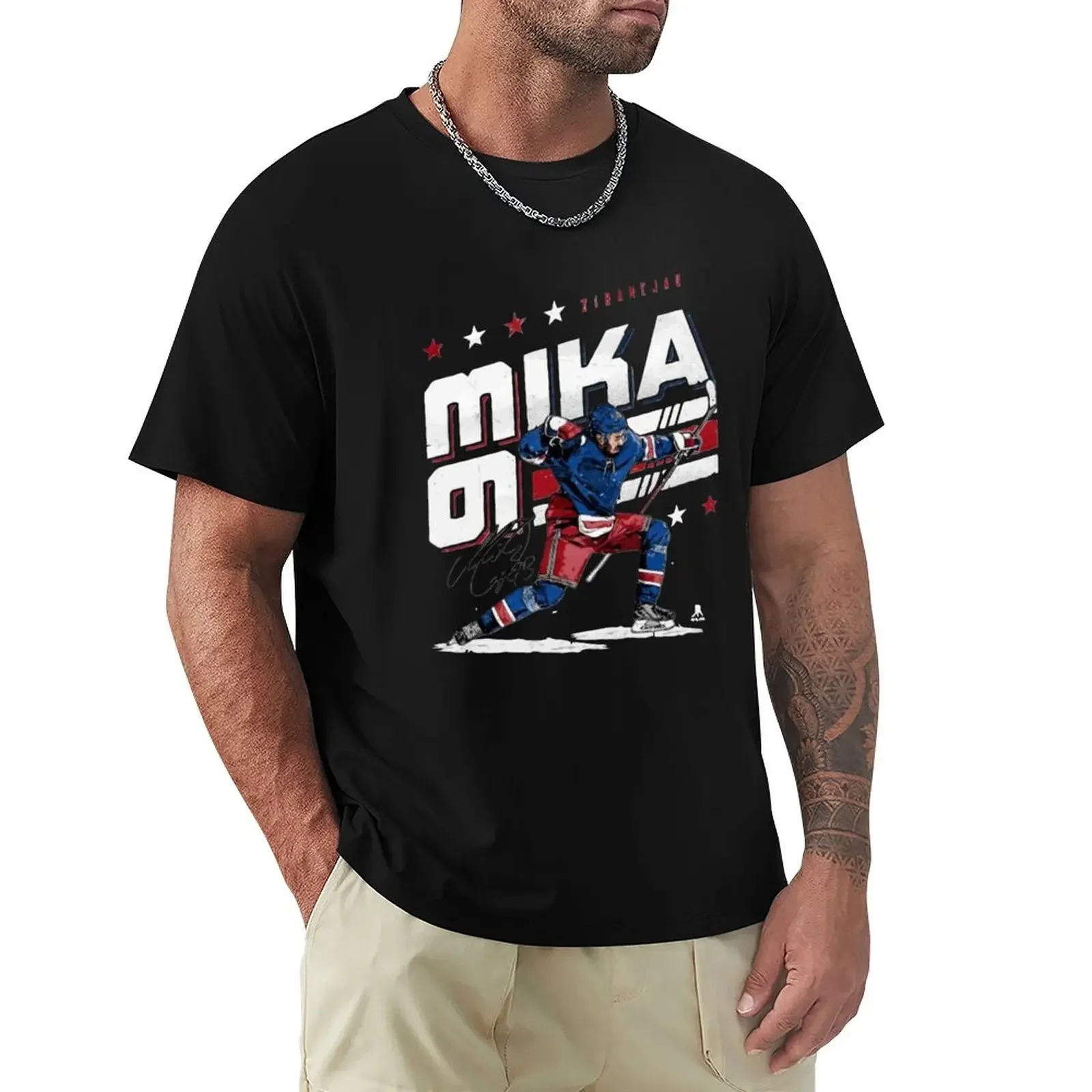 Mika Zibanejad New York Hockey Mika Zibanejad T-Shirt Blouse oversized Aesthetic clothing T-shirts for men cotton