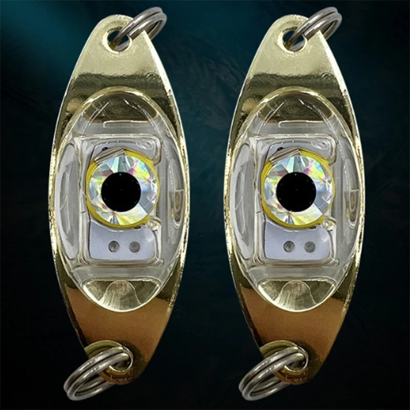Eye Shape LED Lure Light Glowing Fishing Lures Attracting Fish Flash Lamp Bass Spoon Underwater Night Fishing Light Lure Tools
