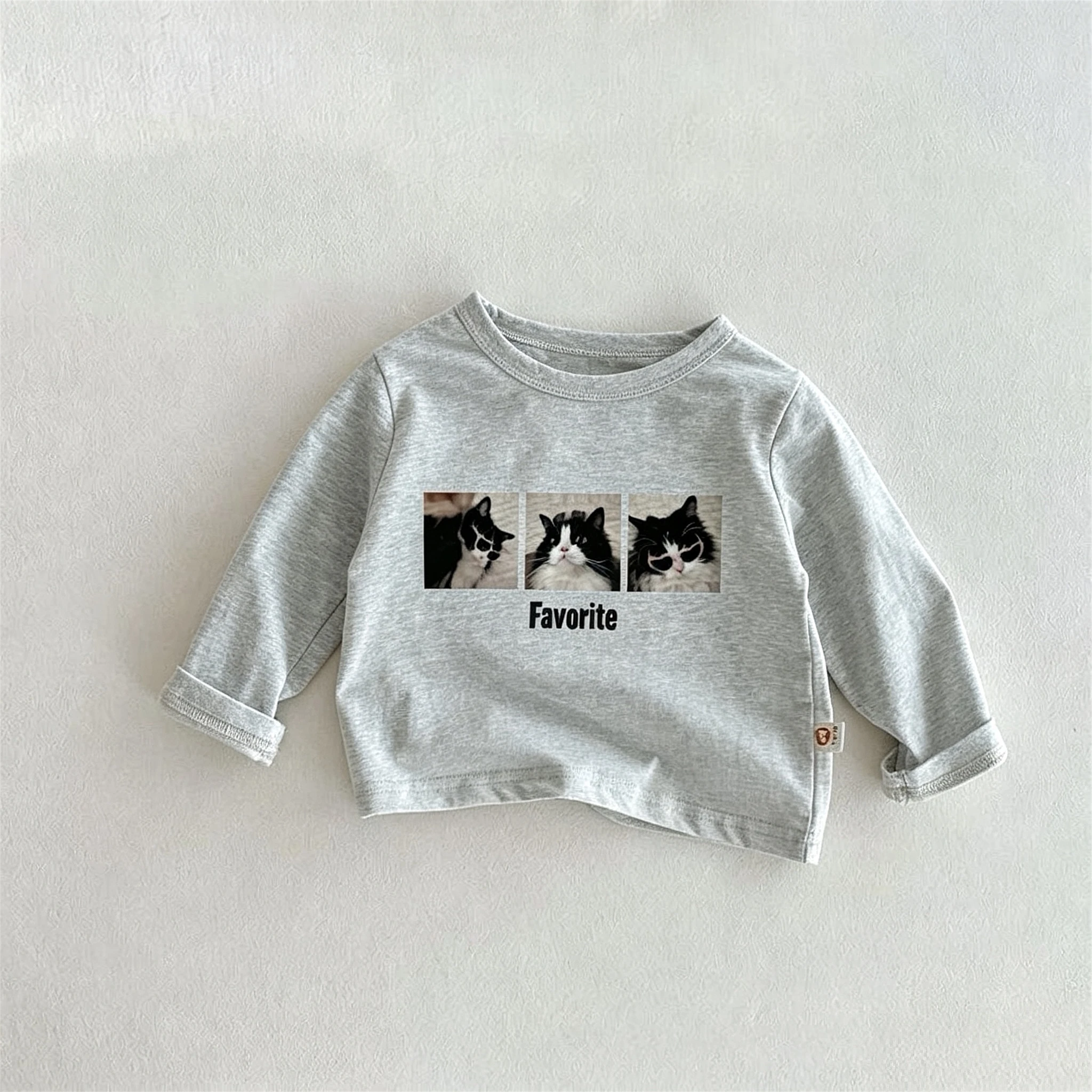 Animal Pattern Kids Long Sleeve Tees Tops Autumn Casual Bottoming Shirt Korean Fashion Simple Children Crewneck Blouse 9m-7y