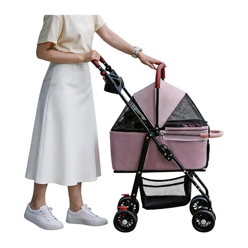 Lightweight Folding Pet Cart, Portable for Travel, Multi-purpose Dog Walking Cart, Portable Multi-function Cat Cart