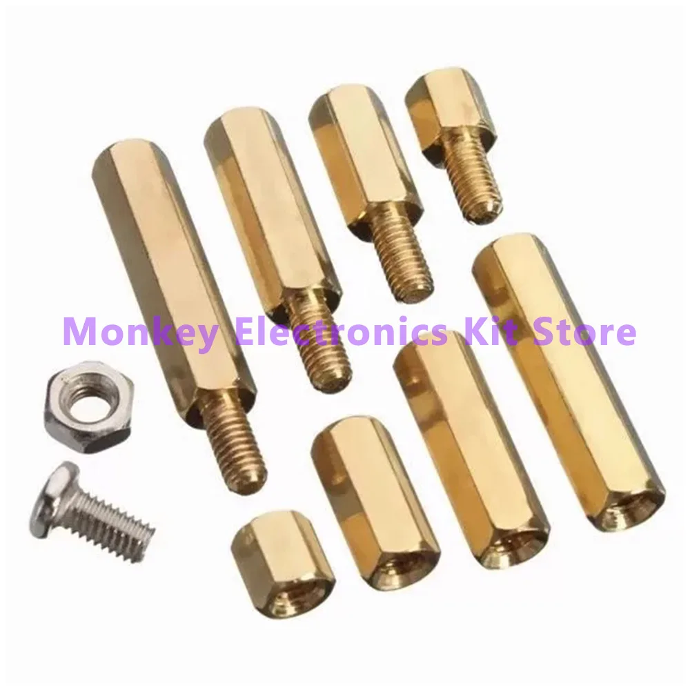 120 قطعة M3 ذكر وأنثى النحاس المواجهة دعم فاصل عمود عرافة العمود M3 المسمار الجوز لمجموعة لوحة دارات مطبوعة
