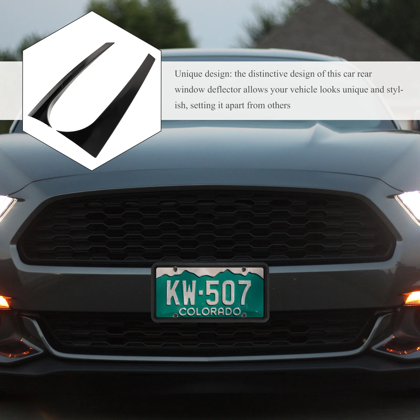 

1Pair Side Wing Spoiler Car Rear Window Deflector Glossy Plastic Rear Window Side Splitter Trim Cover Automotive Exterior