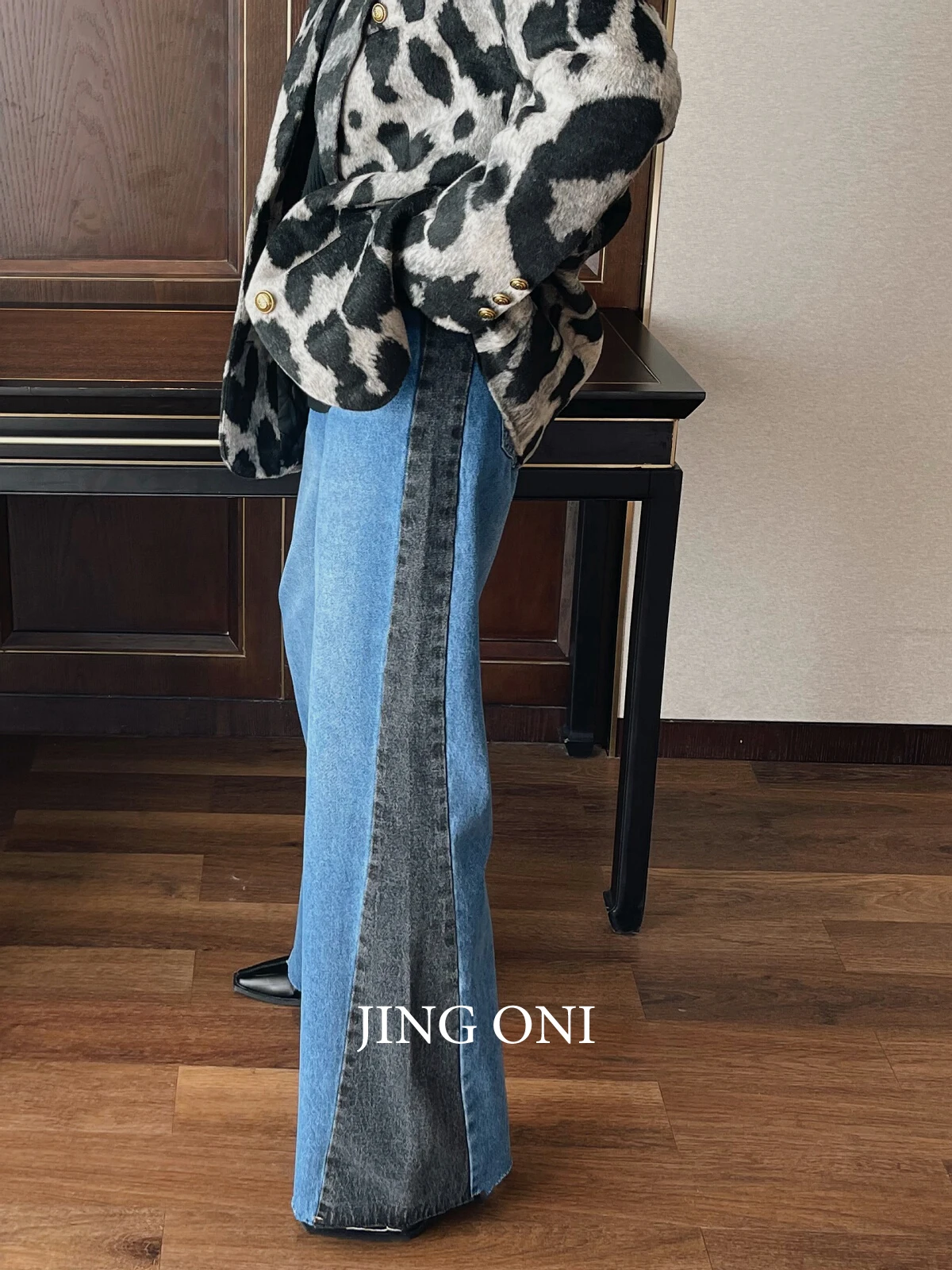 Jeans Pants Woman Clothing 2023 Y2k Korean Fashion Style Vintage Winter Elegant Wide Leg Baggy Brushed High Waist Cargo Long New