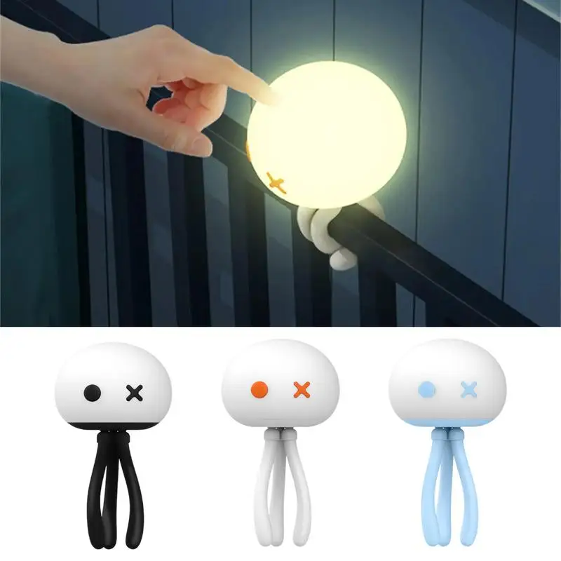 

Silicone LED Smart Jellyfish Night Light Bedroom Bedside Deformable Lamp Touch Dimming Eye Protection Light USB Rechargeable